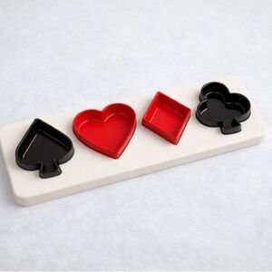 Vintage Dialene Better Maid Playing Card Snack Tray Set-Made in England